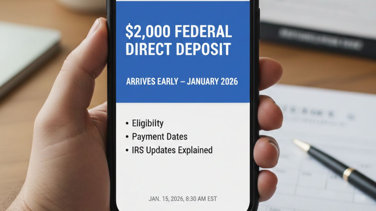 $2,000 Federal Direct Deposit Arrives Early — January 2026 Eligibility, Payment Dates & IRS Updates Explained